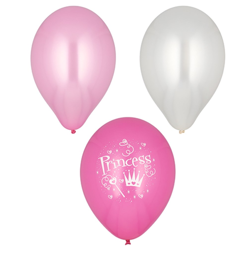 6 Luftballons Ø 29 cm farbig sortiert "Princess"
