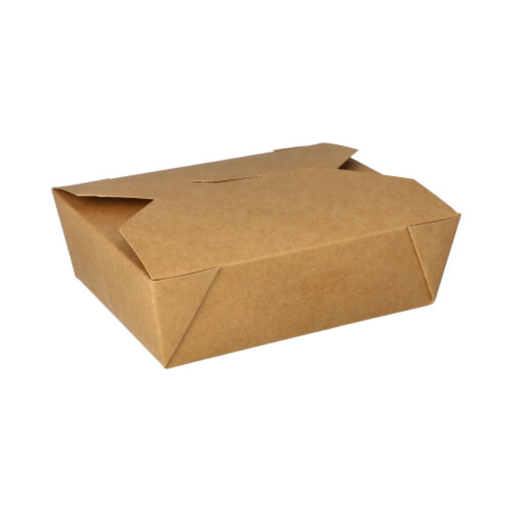 50 Lunchboxen, Pappe "pure" 1000 ml 5 cm x 12 cm x 15 cm braun