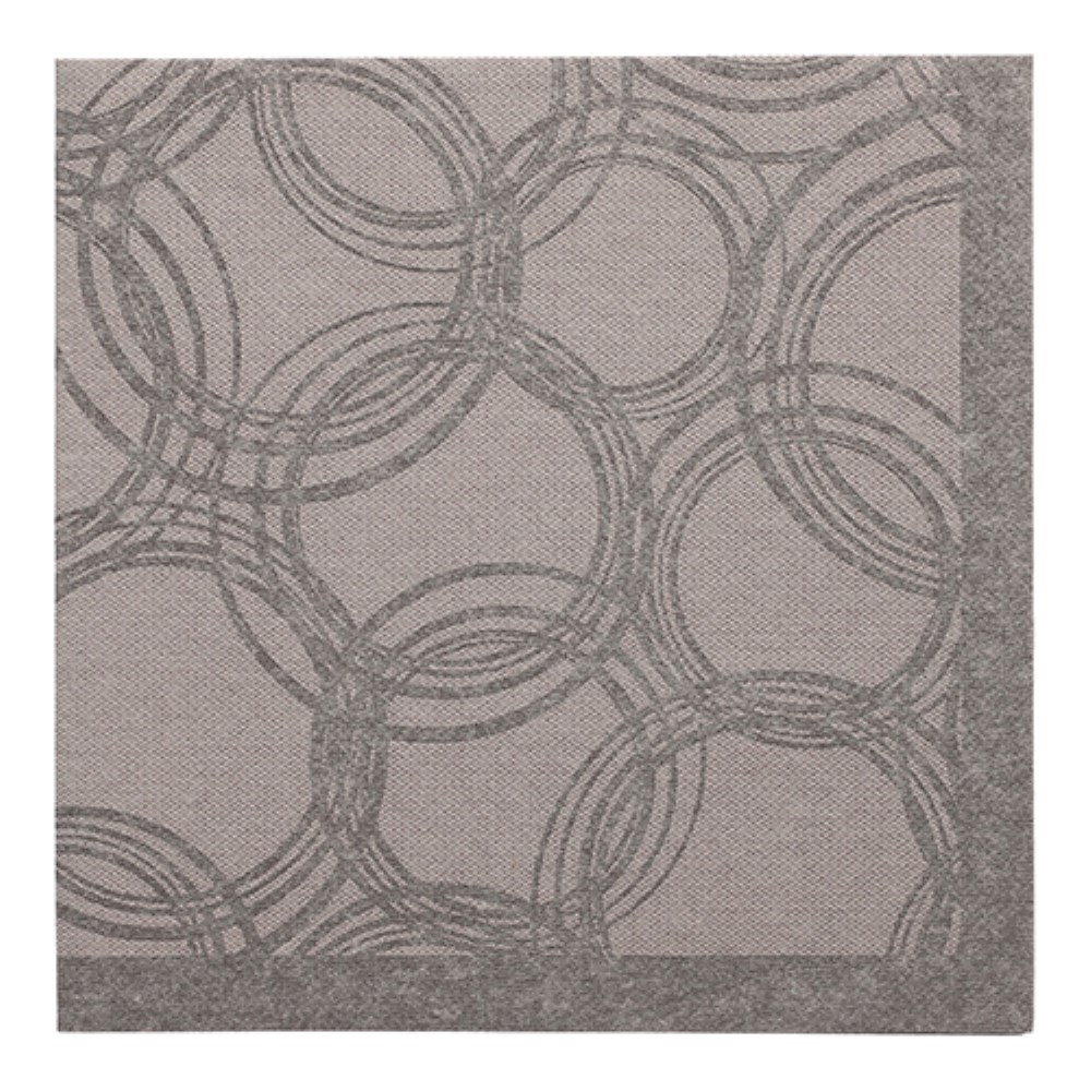 50 Servietten "ROYAL Collection" 1/4-Falz 40 cm x 40 cm grau "Bubbles"