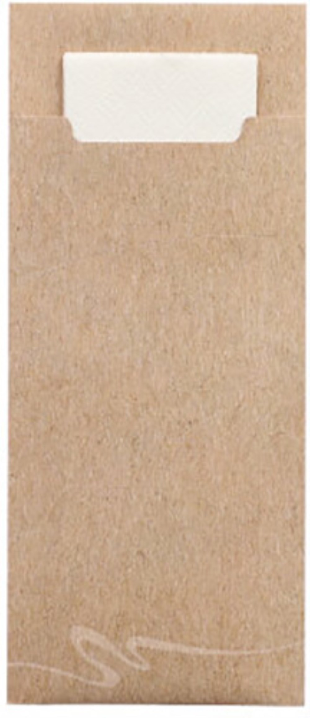520 Bestecktaschen 20 cm x 8,5 cm natur inkl. weißer Serviette