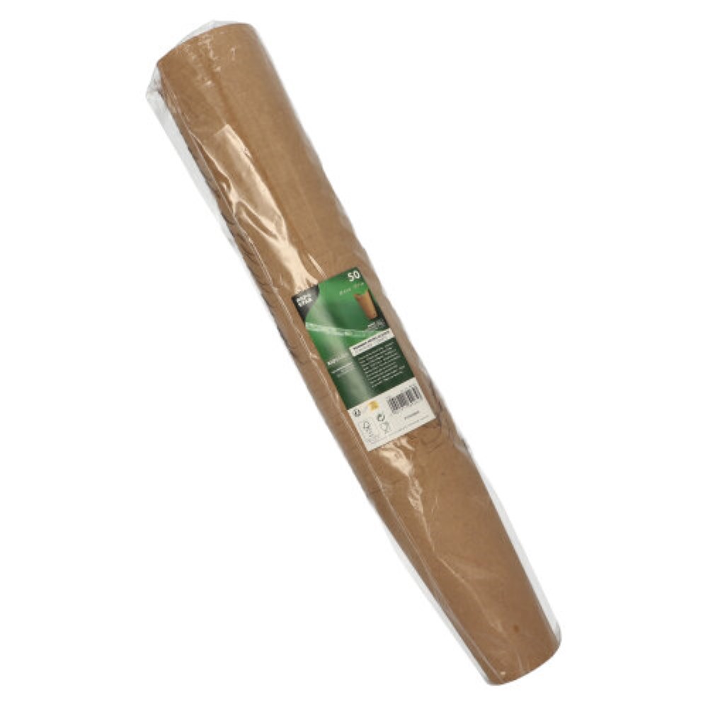 50 Pommes-Frites-Schütte, Pappe rund Ø 6 cm · 17,7 cm braun groß