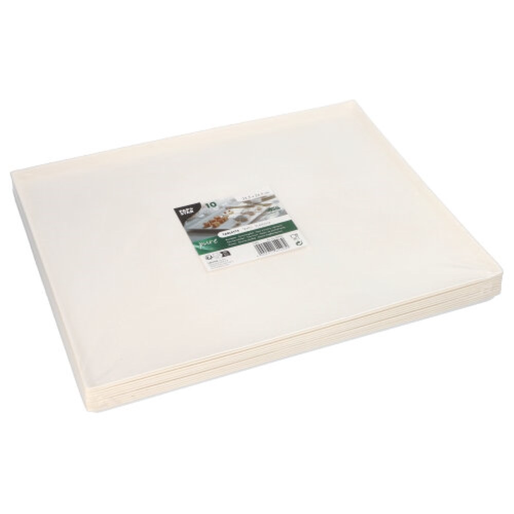 10 Servierplatten, Zuckerrohr "pure" eckig 32,5 cm x 26,5 cm x 1 cm weiss "Cella"