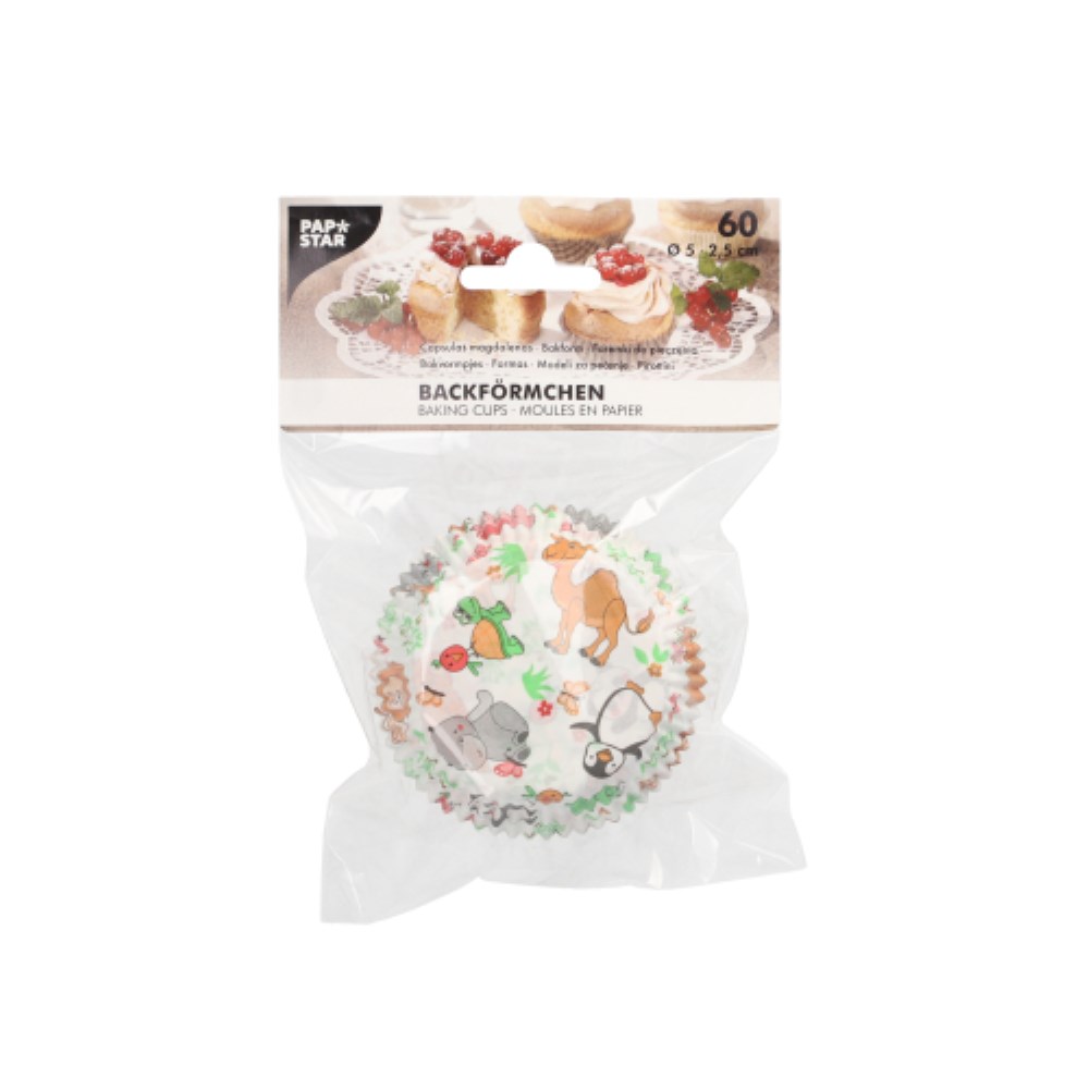 60 Backförmchen Ø 5 cm · 2,5 cm 4 Motive sortiert