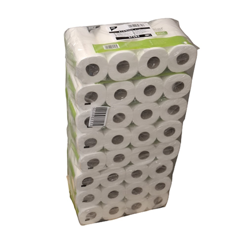 8 Rollen Toilettenpapier, 2-lagiges Tissue Ø 11 cm · 12 cm x 9,3 cm weiss 250 Blatt
