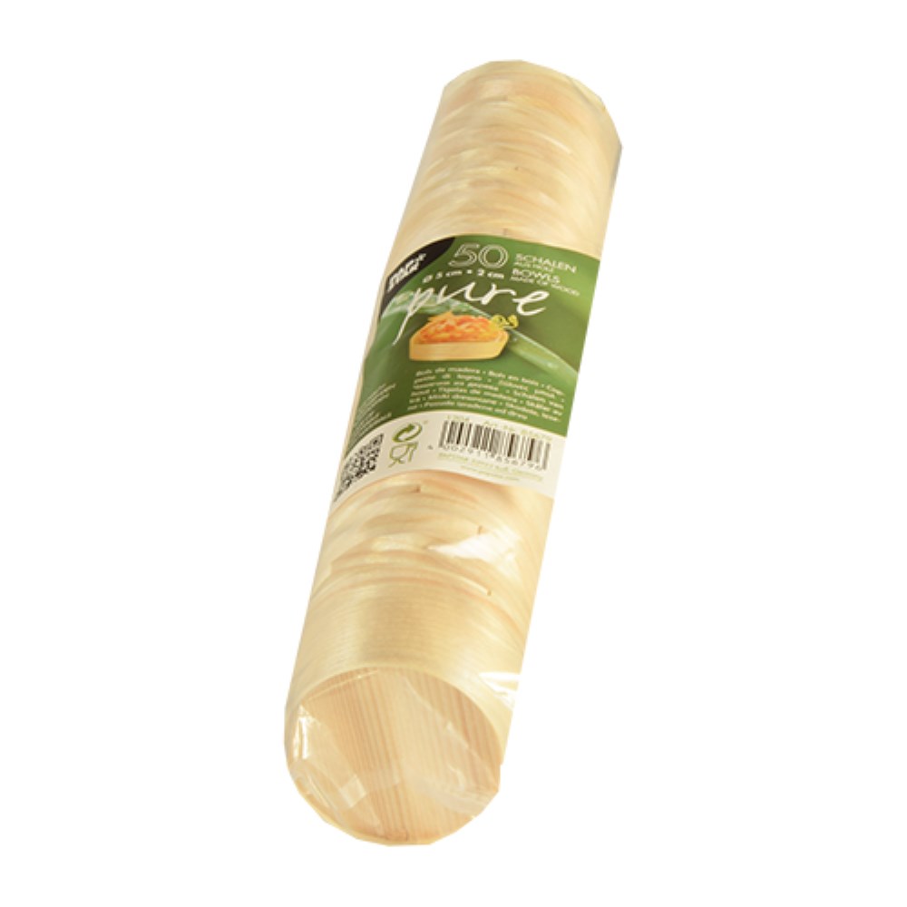 50 Fingerfood - Schalen, Holz "pure" rund Ø 5 cm · 2 cm
