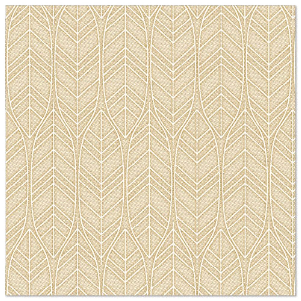 50 Servietten "ROYAL Collection" 1/4-Falz 40 cm x 40 cm sand "Leaves"