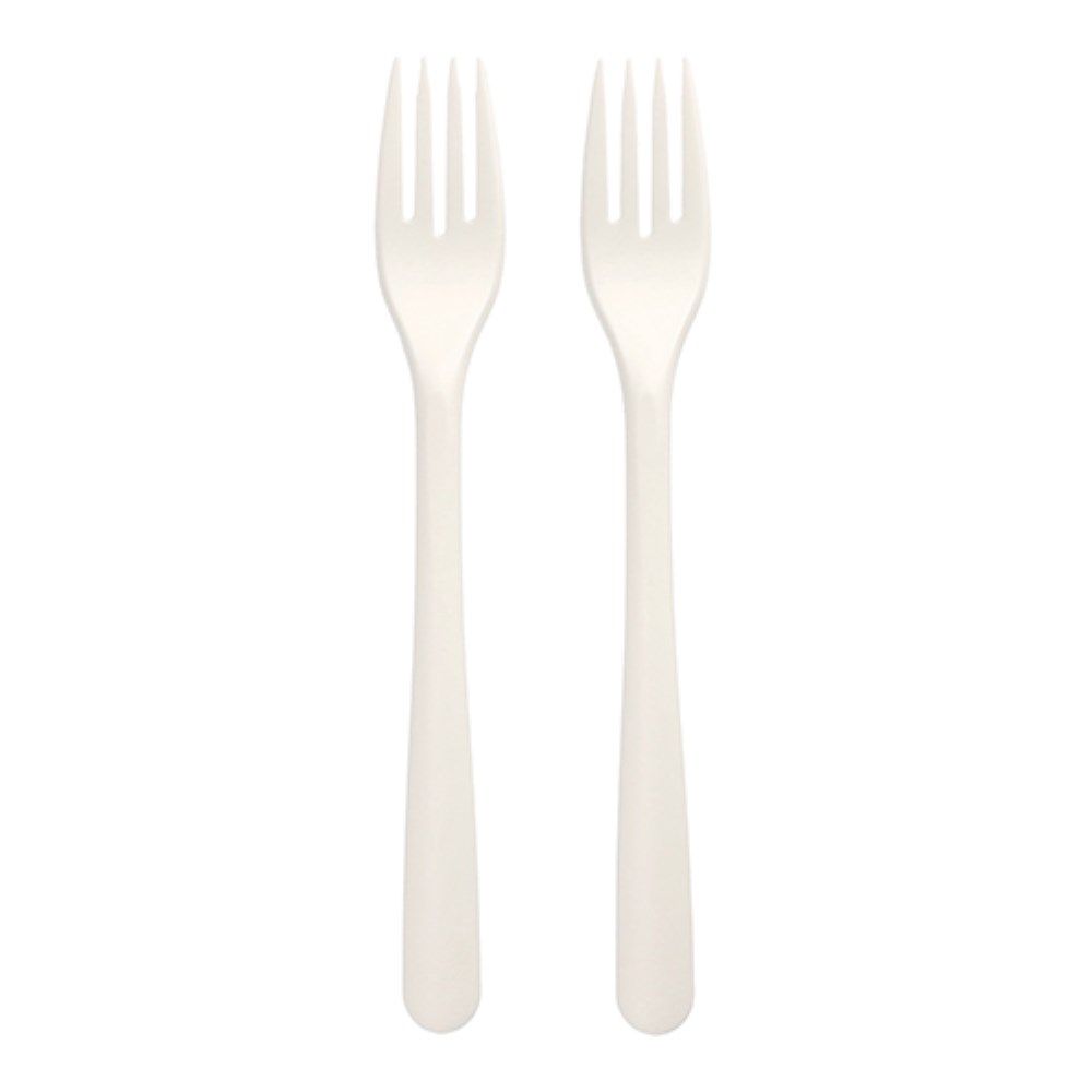 50 Gabeln "Folia" C-PLA 19 cm weiss