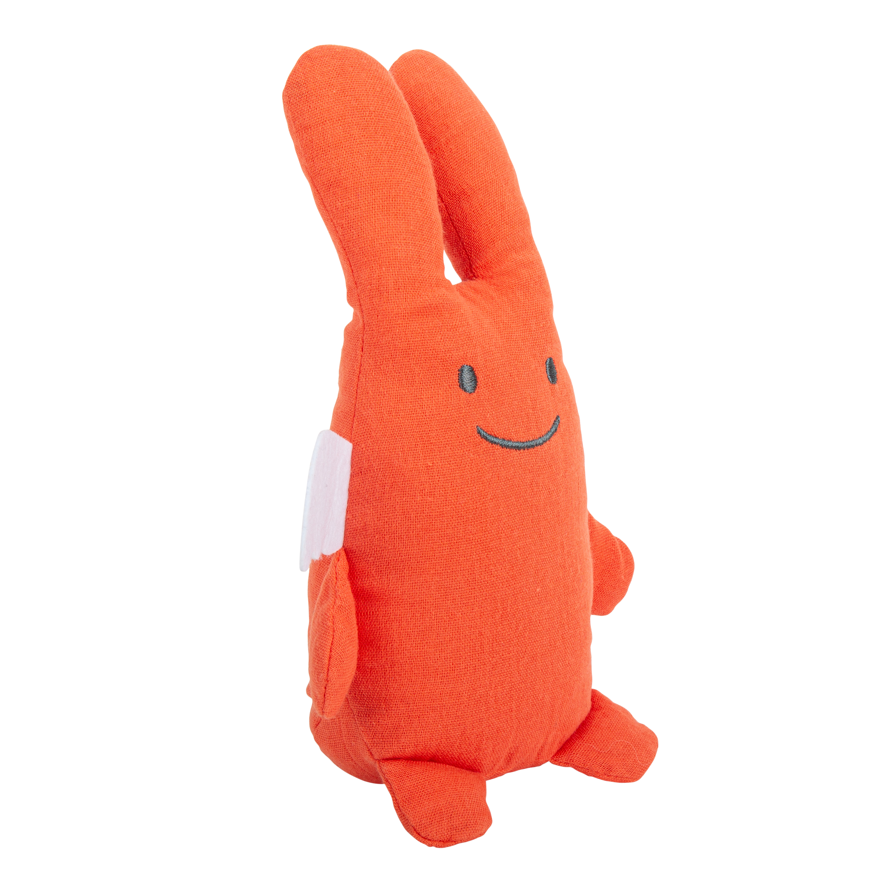 Engelshase mit Rassel 20Cm - Orange Organic Cotton Engelshase mit Rassel 20Cm - Orange Organic Cotton