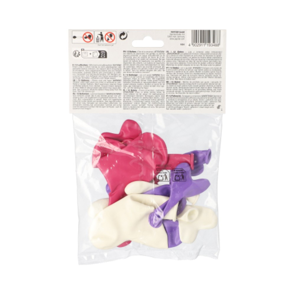 12 Luftballons farbig sortiert "Heart" small + medium