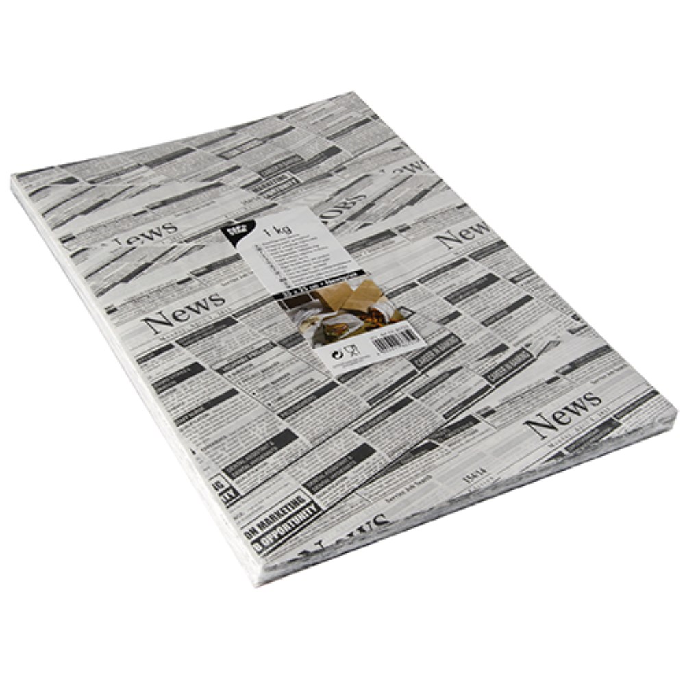 Einschlagpapiere, Pergament-Ersatz 35 cm x 25 cm "Newsprint" fettdicht (1 kg)