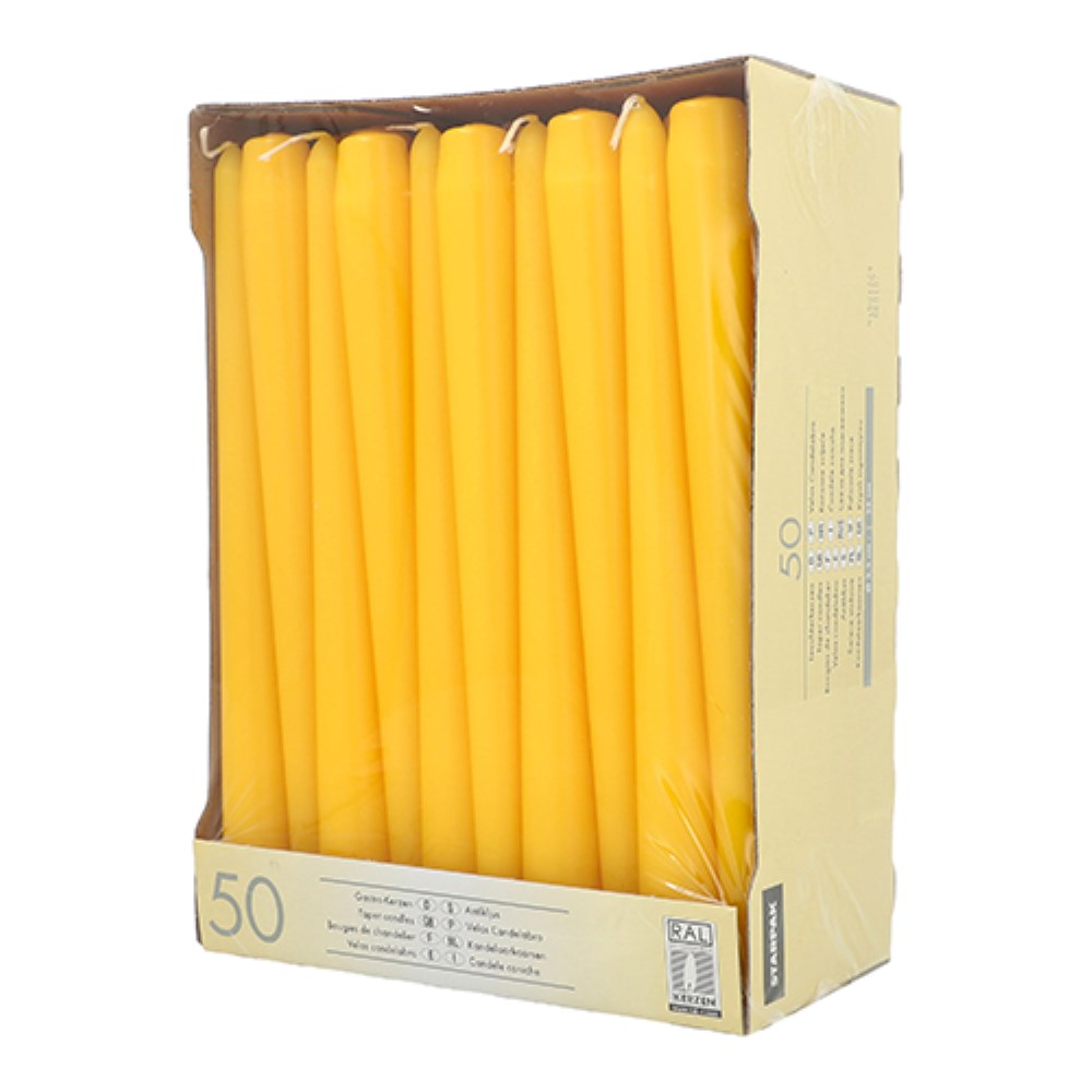 50 Leuchterkerzen Ø 2,2 cm · 25 cm gelb 50 Leuchterkerzen Ø 2,2 cm · 25 cm gelb