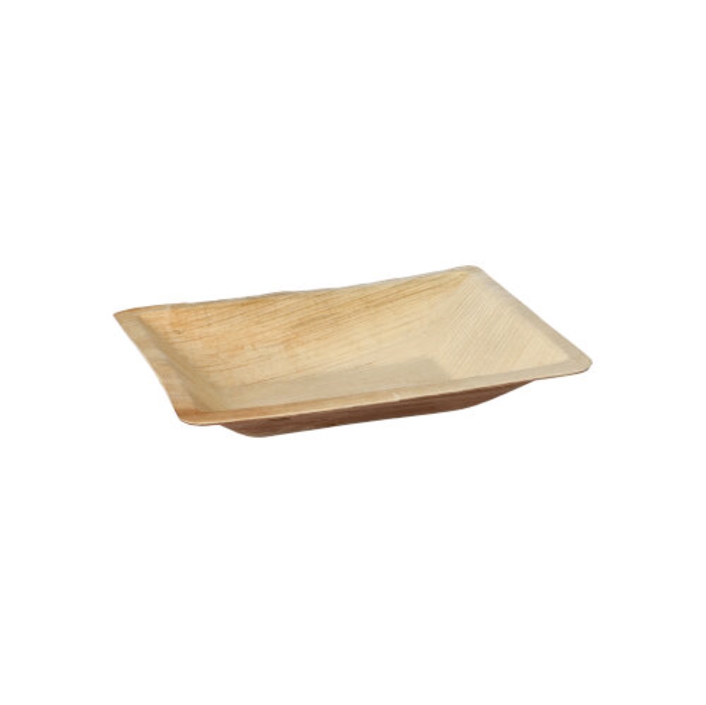 6 Teller Palmblatt "pure" eckig 3 cm x 17 cm x 12 cm natur