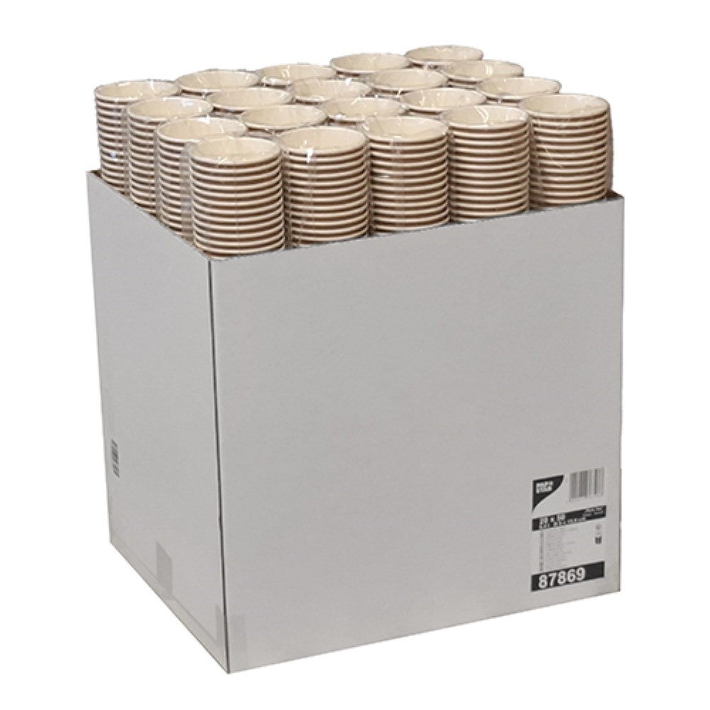 50 Trinkbecher, Pappe 0,4 l Ø 9 cm · 13,9 cm braun "Pure Joy"