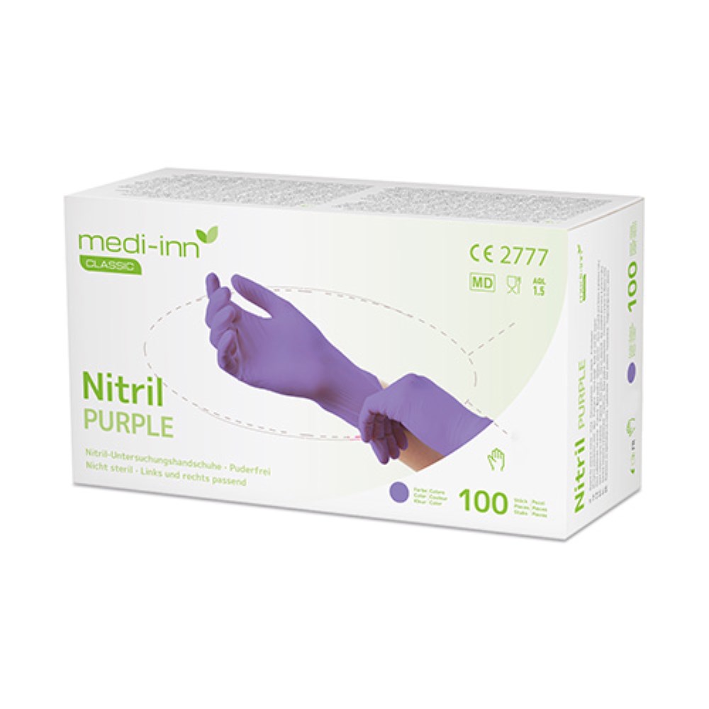 100 "Medi-Inn Classic" Handschuhe, Nitril puderfrei lila "Nitril Purple" Größe: XL