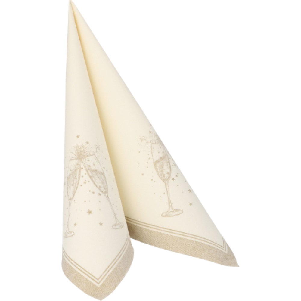 50 Servietten "ROYAL Collection" 1/4-Falz 40 cm x 40 cm gold "Festivities"