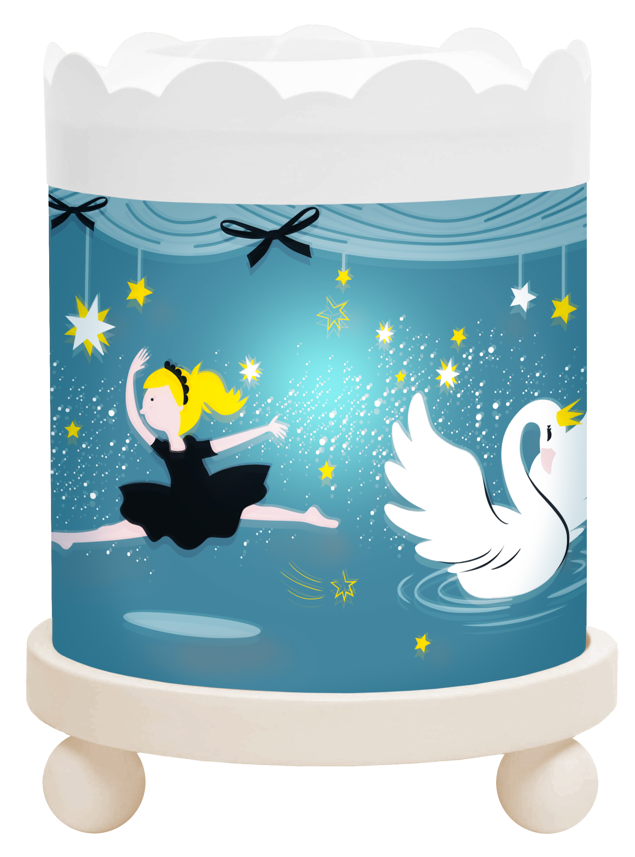 Nacht Licht - Magische Karussel Ballerina - Weiss 12V