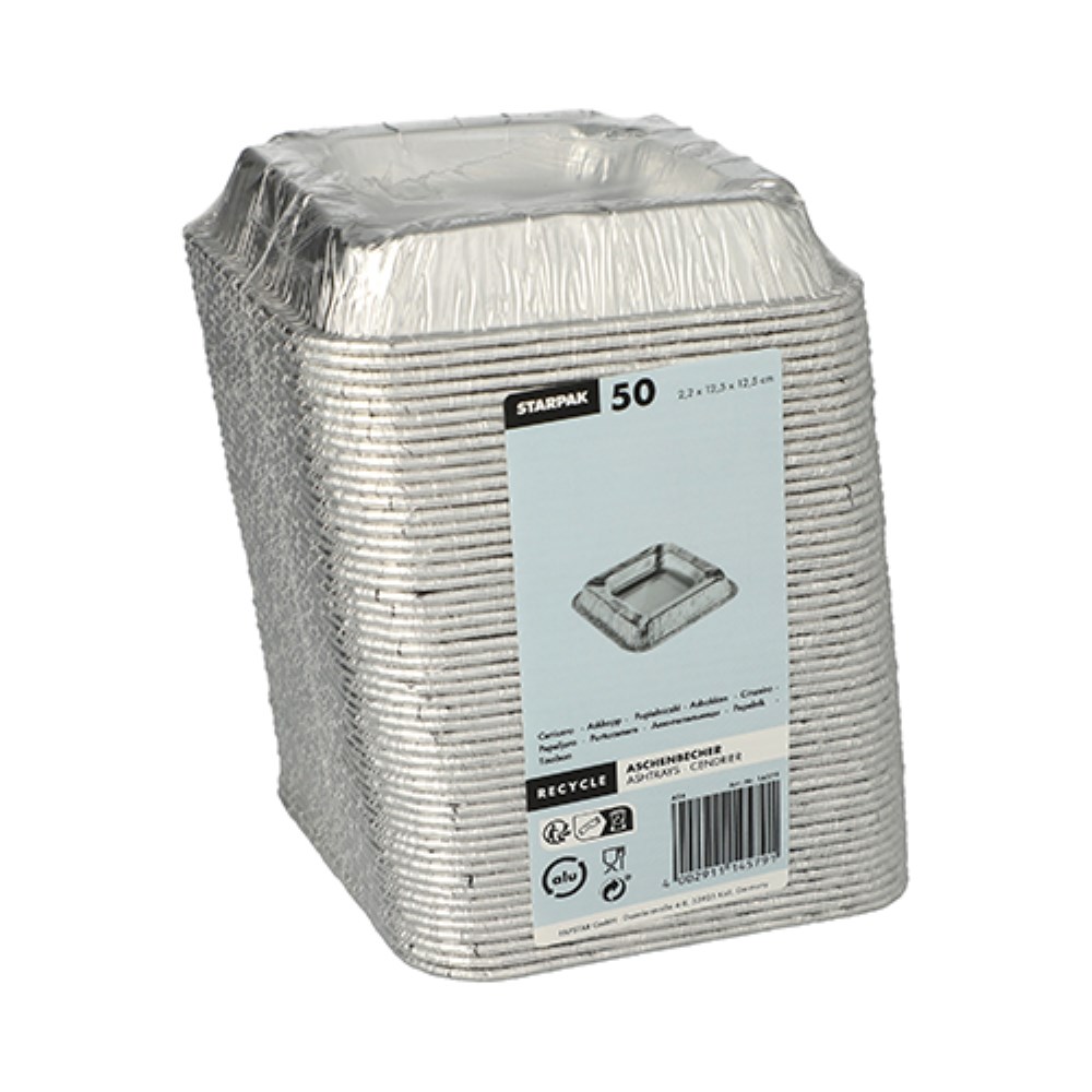 50 Aschenbecher, Alu eckig 2,2 cm x 12,5 cm x 12,5 cm 50 Aschenbecher, Alu eckig 2,2 cm x 12,5 cm x 12,5 cm