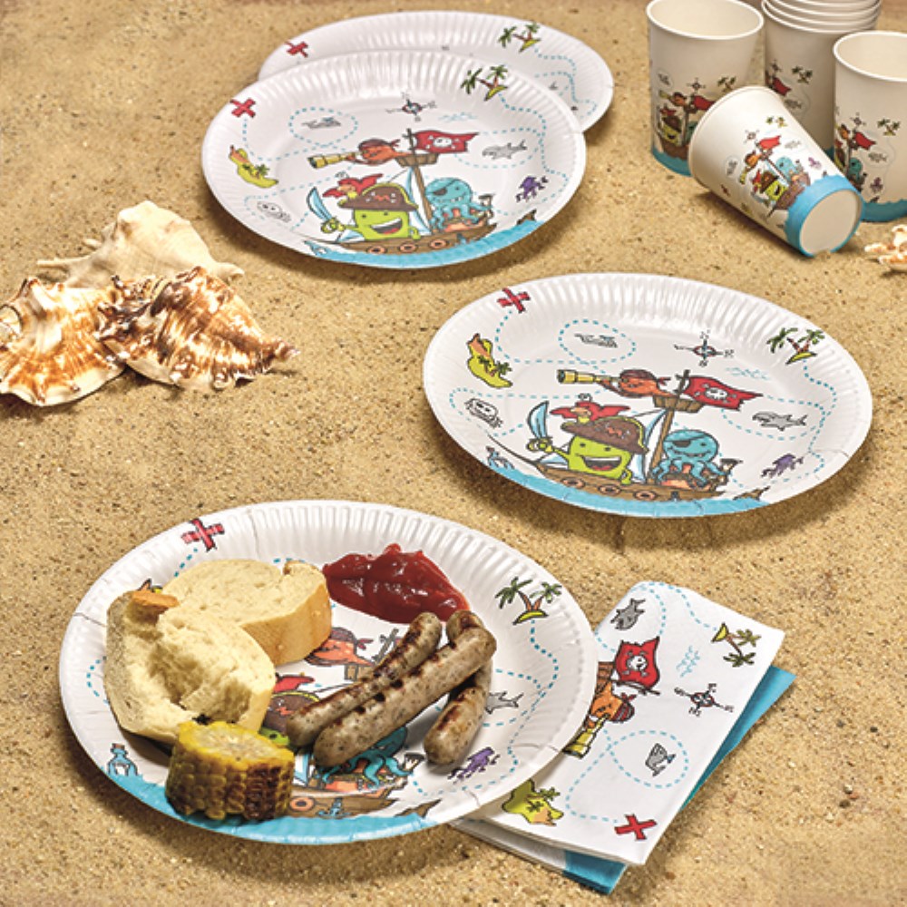 20 Servietten, 3-lagig 1/4-Falz 33 cm x 33 cm "Pirate Crew"