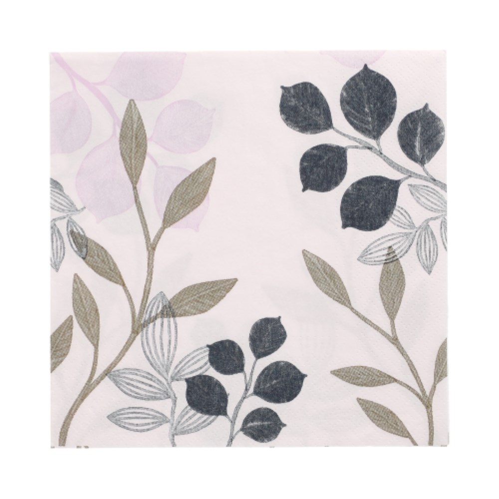 20 Servietten, 3-lagig 1/4-Falz 33 cm x 33 cm "Leafs"