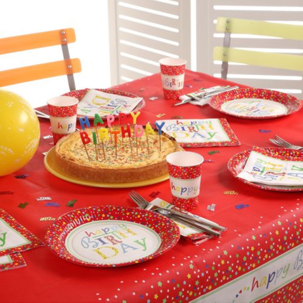 20 Servietten, 3-lagig 1/4-Falz 33 cm x 33 cm "Happy Birthday"