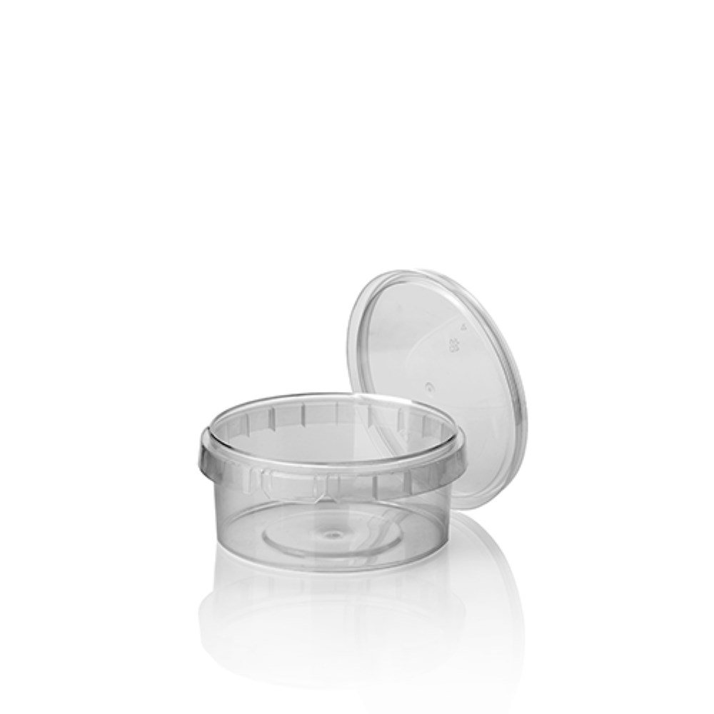 36 Feinkostbecher, PP rund 240 ml Ø 9,5 cm · 5,6 cm transparent mit Originalitätsverschluss