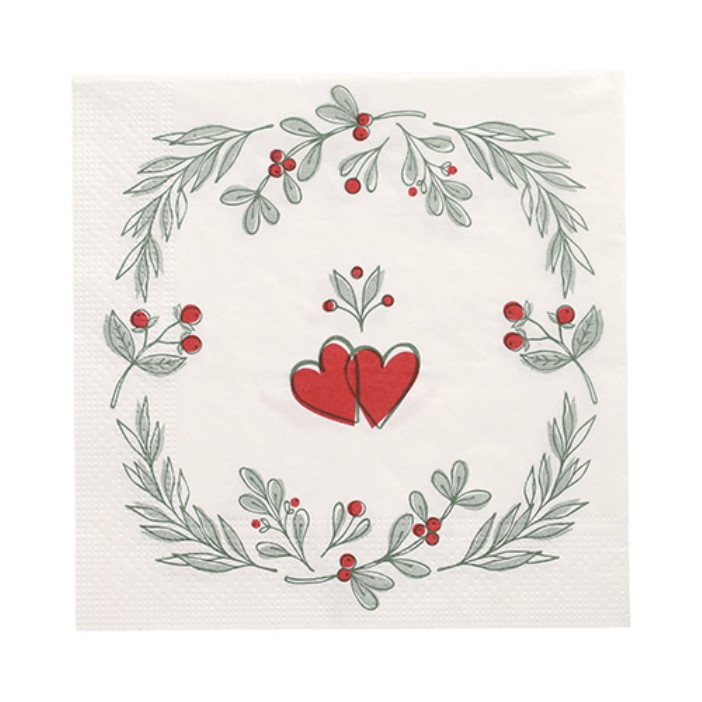 20 Servietten, 3-lagig 1/4-Falz 33 cm x 33 cm "Berries"