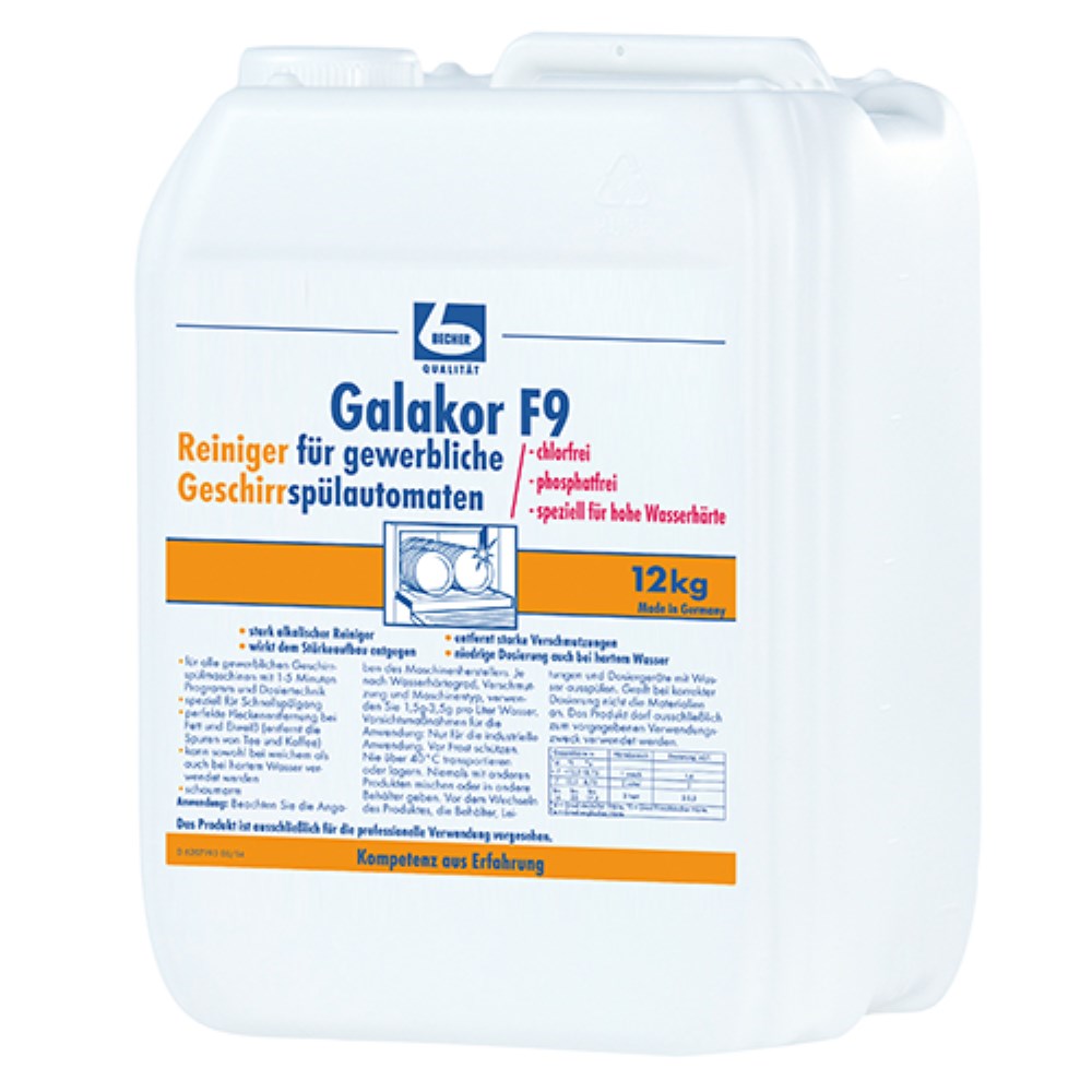 12 kg "Dr. Becher" Galakor F9 Geschirrreiniger 10 l für gewerbliche Geschirrspülmaschinen