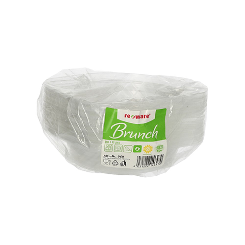 12 Mehrweg-Deckel für Suppenschalen PP Ø 16,2 cm · 4 cm transparent