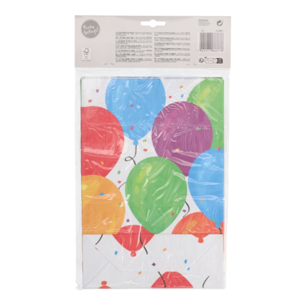 10 Partytüten, Papier 28 cm x 19 cm x 7 cm "Ballon"