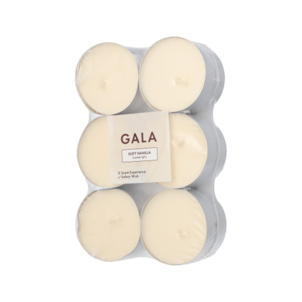12 "GALA" Maxi Duftlichte Ø 58 mm · 24 mm creme - Soft Vanilla