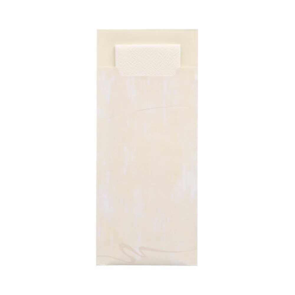 520 Bestecktaschen 20 cm x 8,5 cm creme inkl. weißer Serviette
