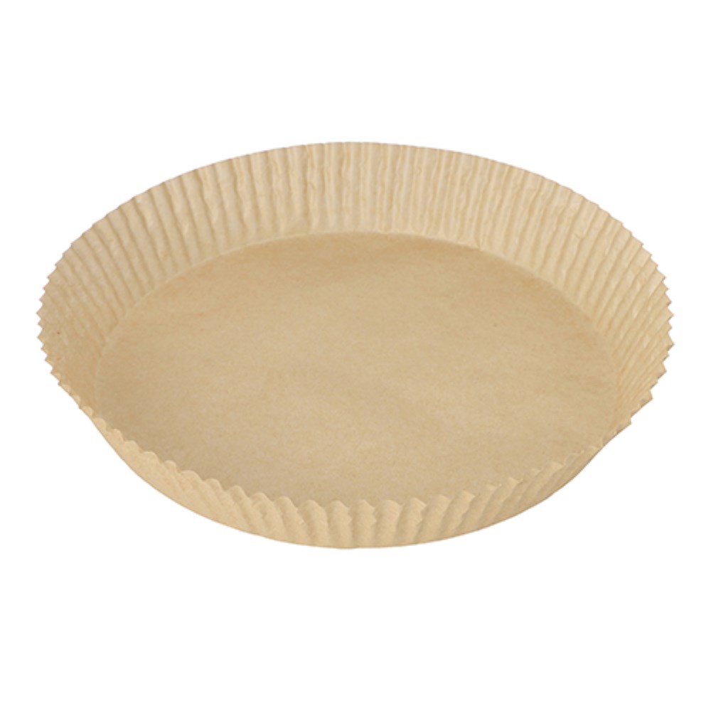 100 Backpapiere Ø 23 cm · 4,5 cm braun für Heißluftfritteusen