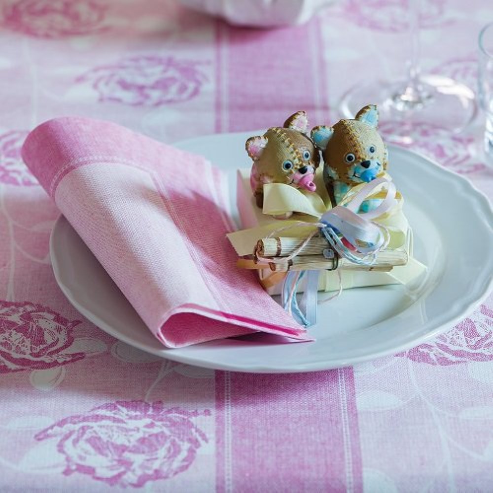 50 Servietten "ROYAL Collection" 1/4-Falz 40 cm x 40 cm rosa "Linum"