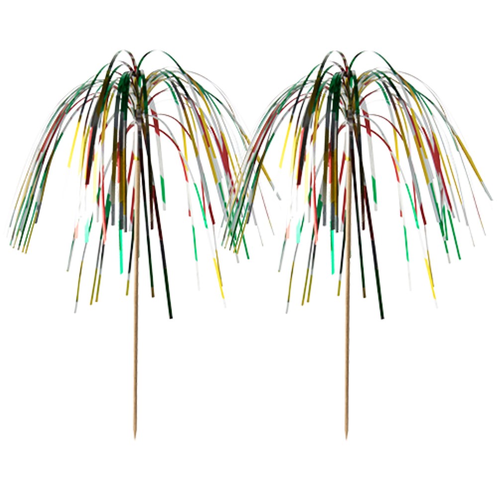 100 Deko-Picker 15,5 cm "Feuerwerk" multicolor
