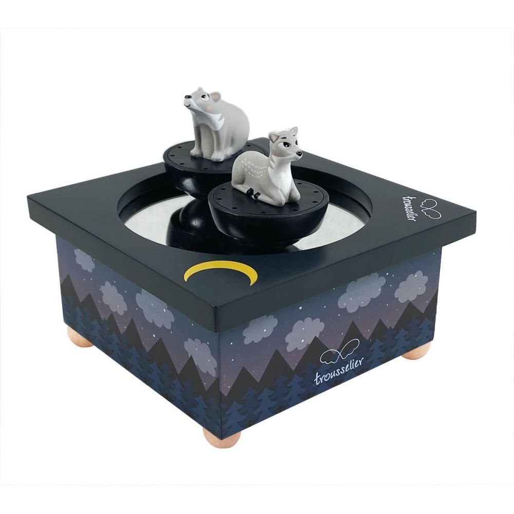 Dancing Music Box Deer & Bear in Forest