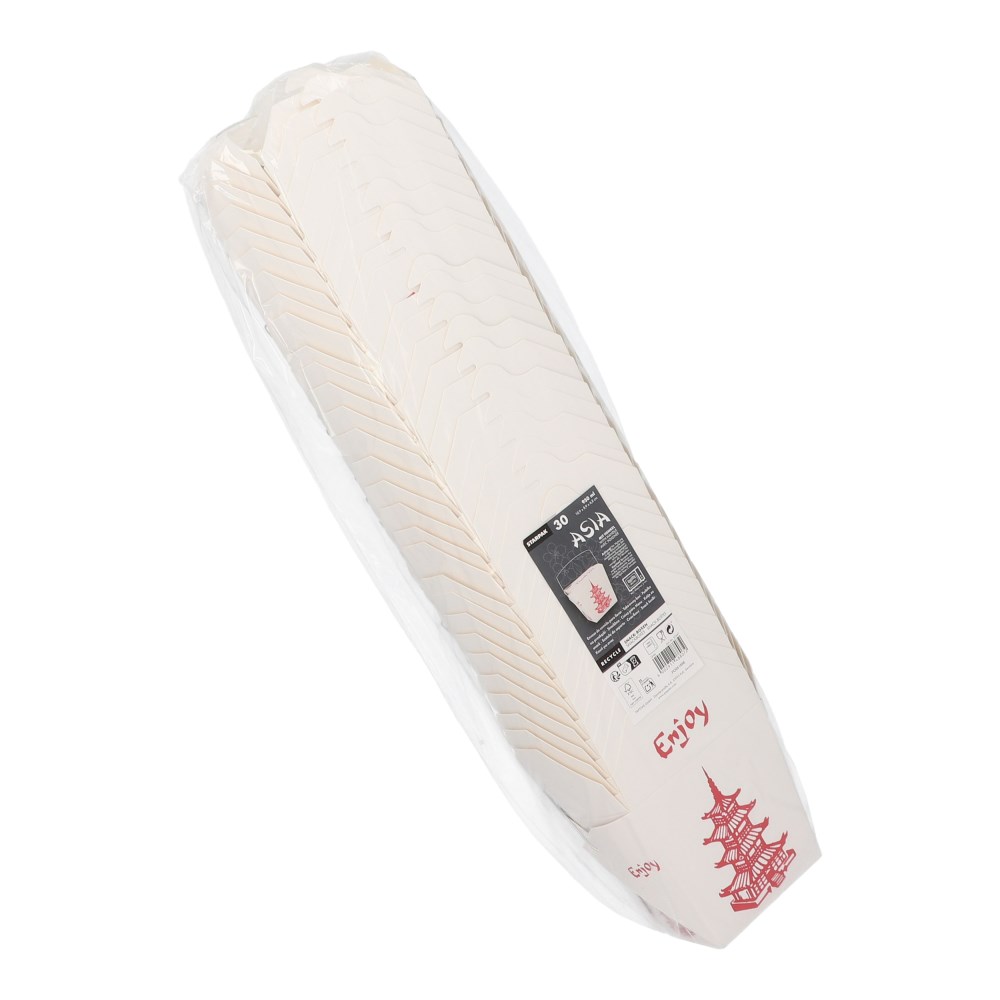 30 Snackboxen mit Henkel "ASIA" eckig 950 ml 10,9 cm x 8,9 cm x 6,8 cm "Temple"