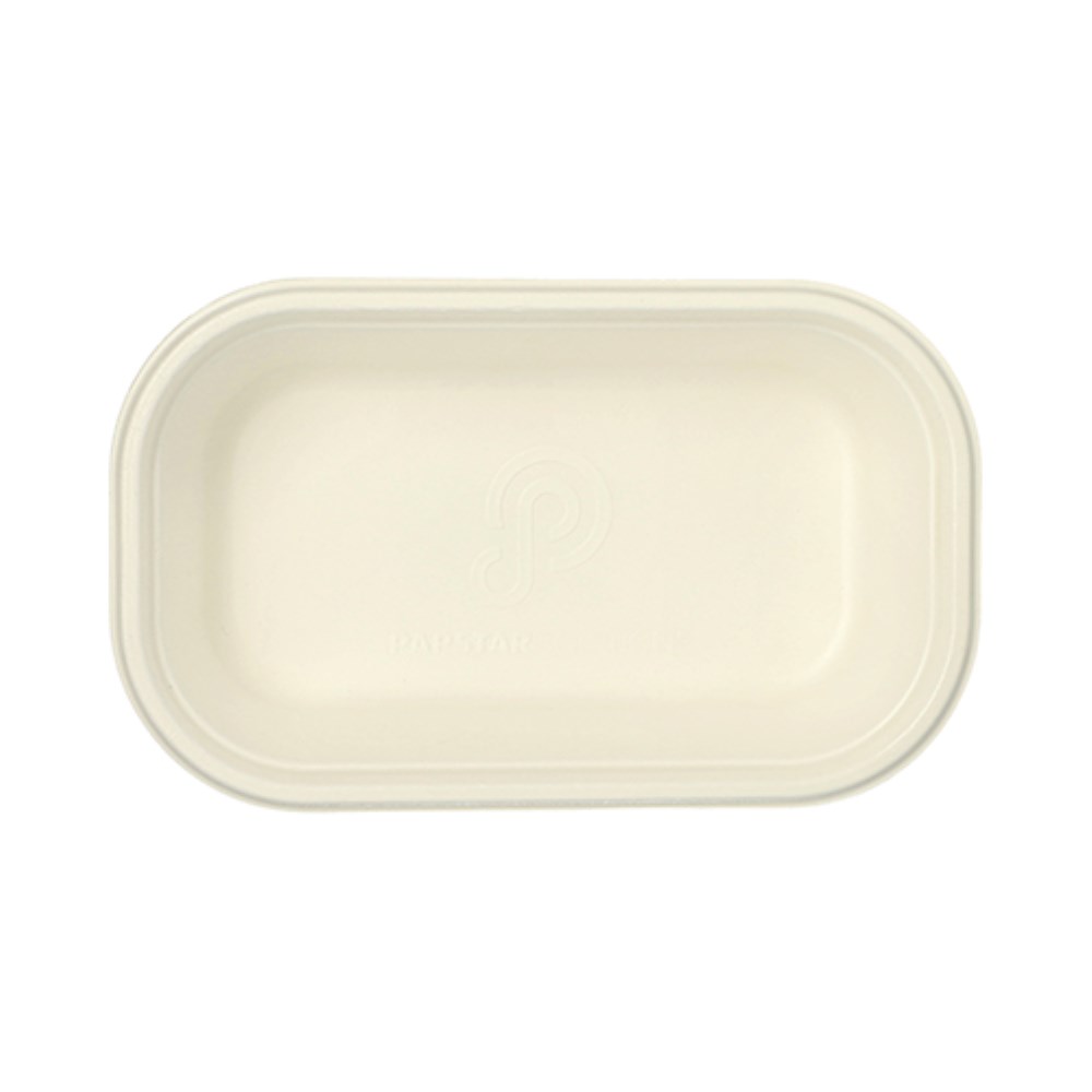 Gastronorm-Behälter GN 1/4 Zuckerrohr, PLA beschichtet eckig 1,8 l 6,5 cm x 26,5 cm x 16,2 cm weiss