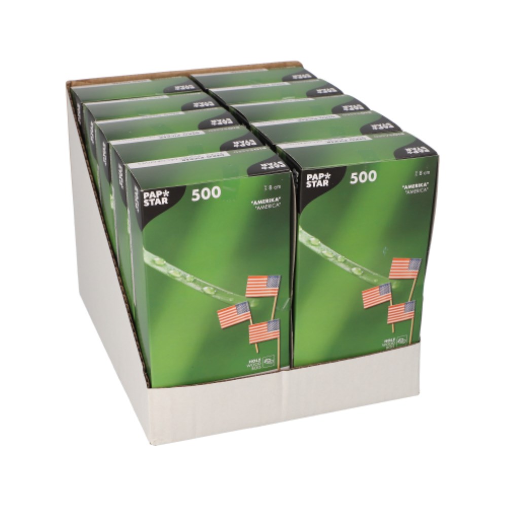 500 Deko-Picker 8 cm "Amerika"