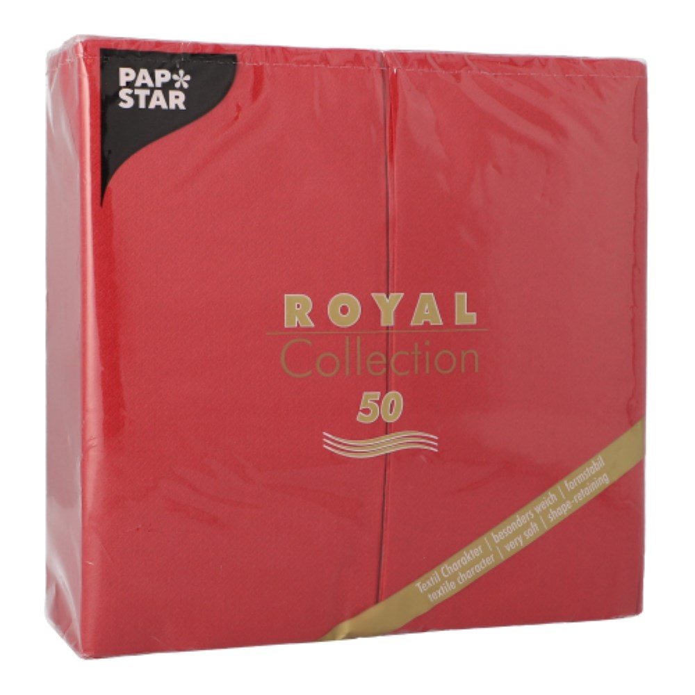 50 Servietten "ROYAL Collection" 1/8-Falz 40 cm x 40 cm bordeaux