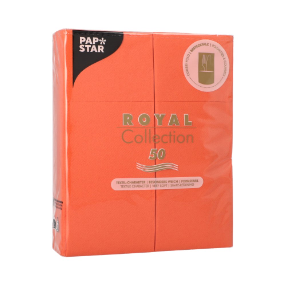 50 Servietten "ROYAL Collection" 40 cm x 30 cm nektarine mit Besteckfalz