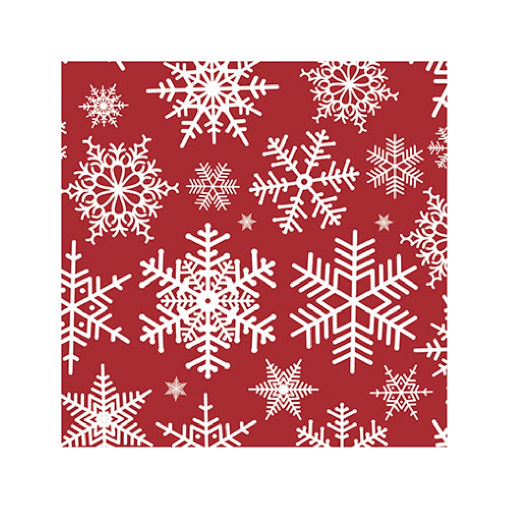 20 Servietten, 3-lagig 1/4-Falz 25 cm x 25 cm "Snöstjärnor"