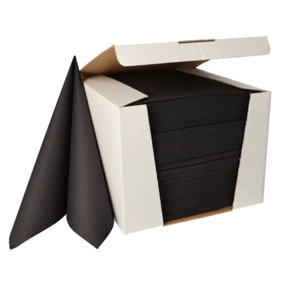 100 Servietten "ROYAL Collection" 1/4-Falz 40 cm x 40 cm tiefschwarz 100 Servietten "ROYAL Collection" 1/4-Falz 40 cm x 40 cm tiefschwarz