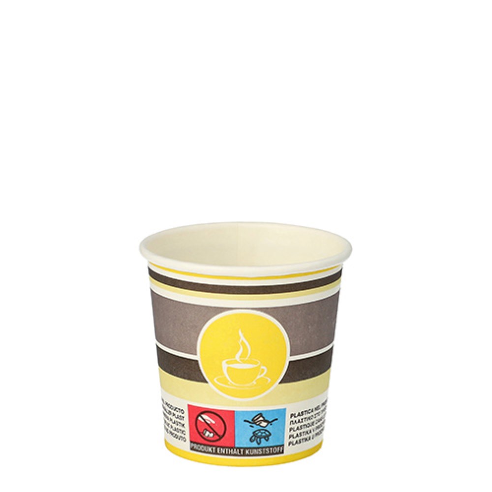 80 Trinkbecher, Pappe "To Go" 0,1 l Ø 6 cm · 6 cm "Coffee Rings"