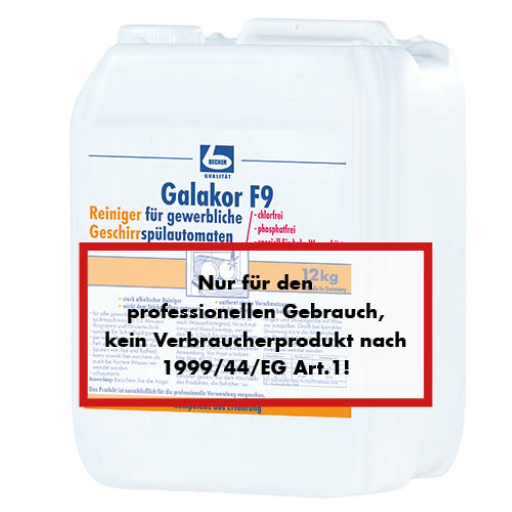 12 kg "Dr. Becher" Galakor F9 Geschirrreiniger 10 l für gewerbliche Geschirrspülmaschinen