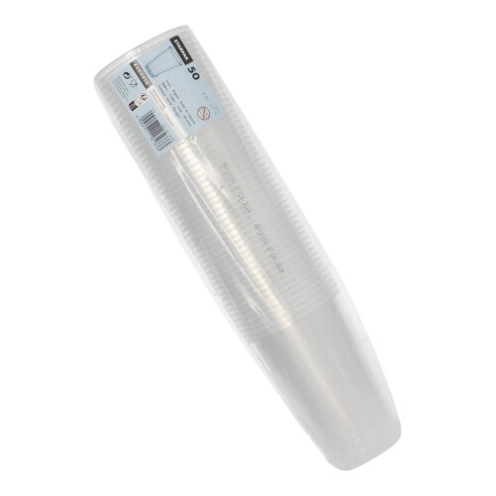 50 Trinkbecher, PP 0,5 l Ø 9,5 cm · 13,7 cm transparent mit Schaumrand