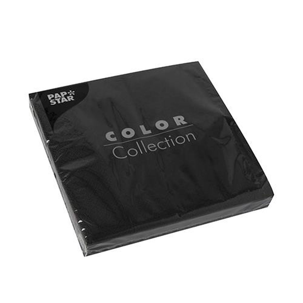 20 Servietten, 3-lagig 1/4-Falz 33 cm x 33 cm schwarz