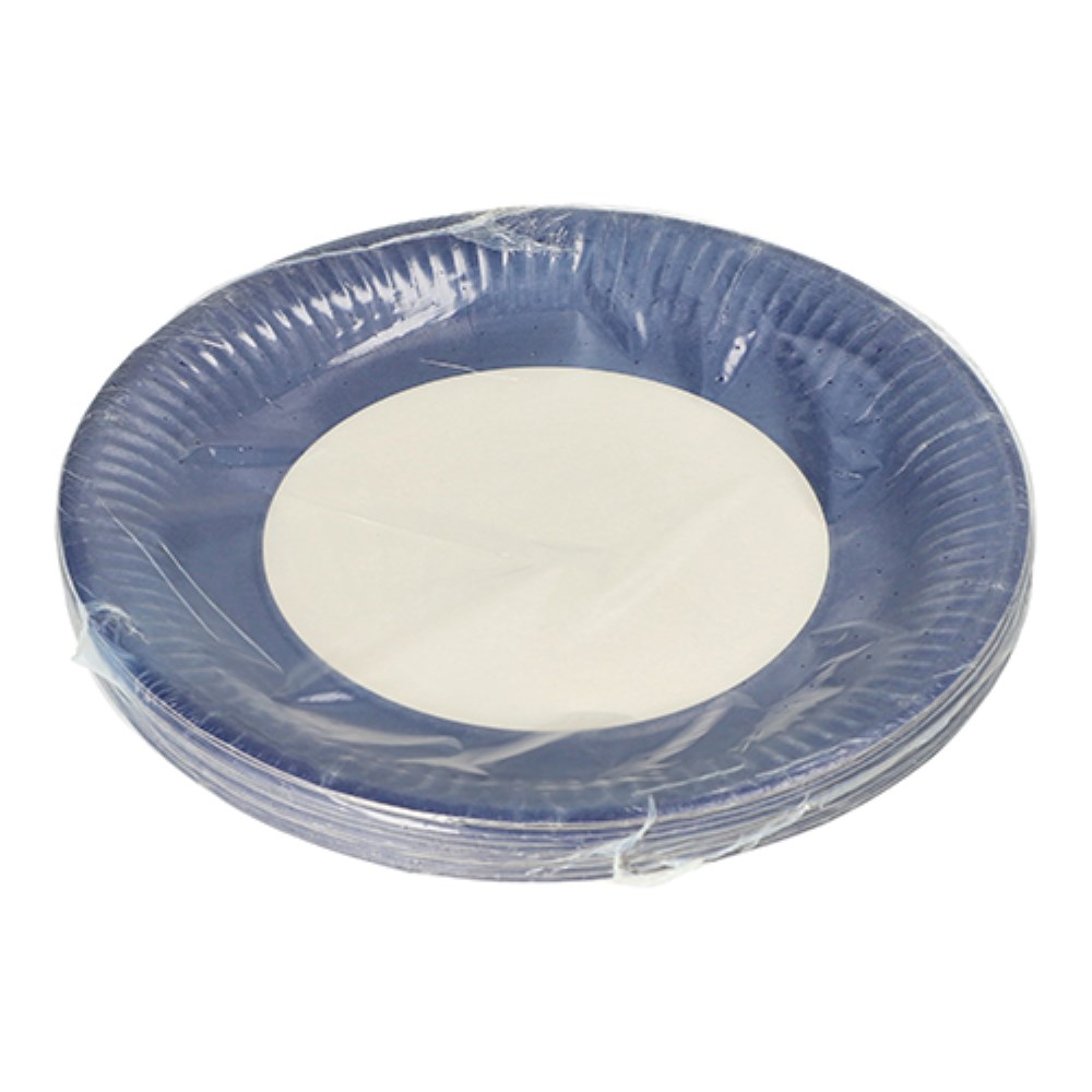 20 Teller, Pappe rund Ø 23 cm dunkelblau