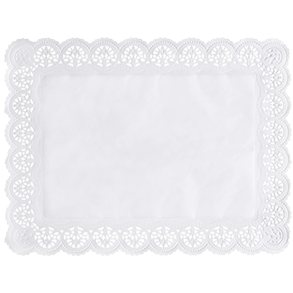 100 Spitzenpapiere eckig 40 cm x 30 cm weiss