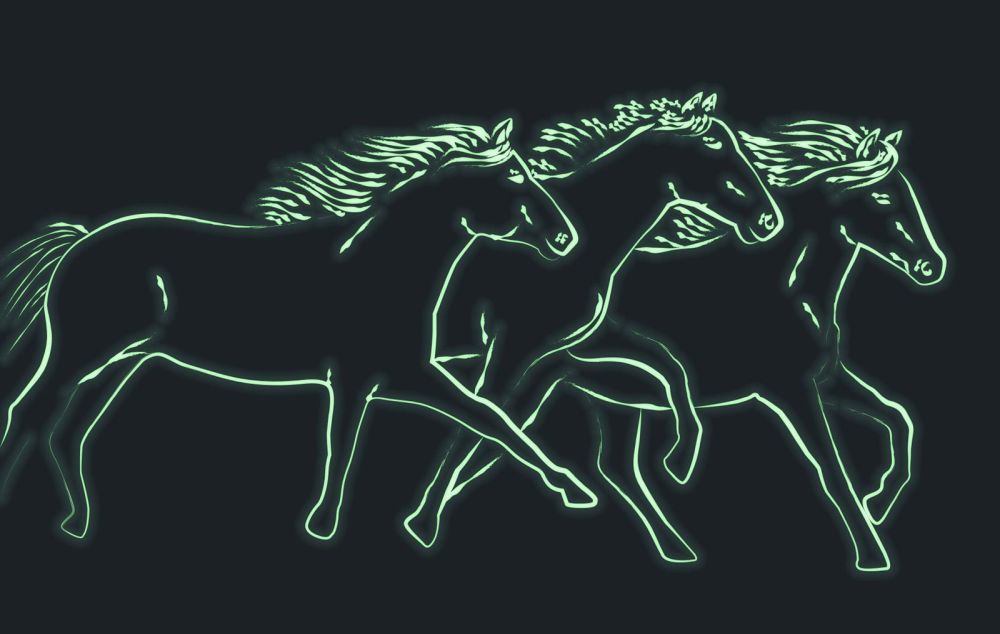 Phosphoreszierende Schmuck Spieldose Pferd "Camargue"© - Leuchtet in der Nacht