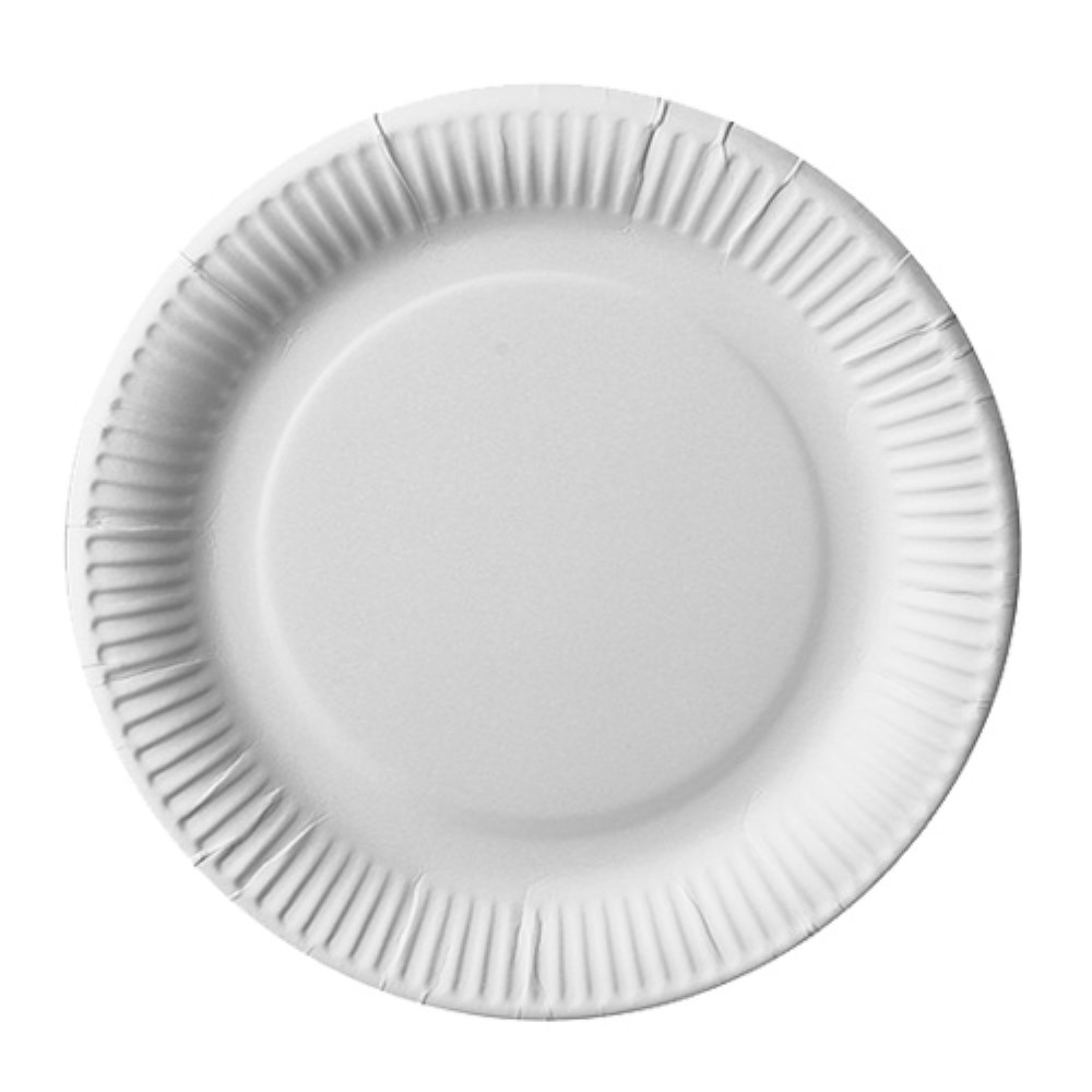 100 Teller, Pappe "pure" rund Ø 23 cm weiss extra stark